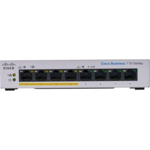 Cisco CBS110-8PP-D-EU — Коммутатор неуправляемый 8xGbE 16 Гбит/с PoE бюджет PoE 32 Вт