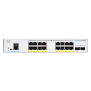Cisco CBS250-16P-2G — Коммутатор Smart L3 16 x GbE 2 x SFP 36 Гбит/с PoE бюджет PoE 120 Вт